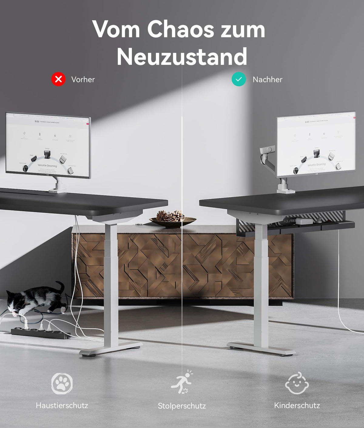 DOKFLEX Kabelorganisation · Schwarz · 80cm · 1