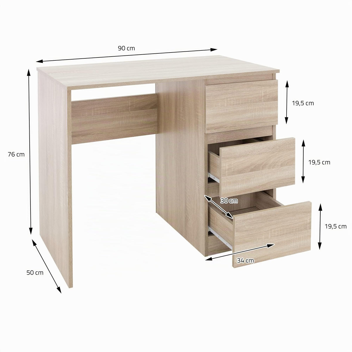 ML DESIGN modern living Schreibtisch · Sonoma-eiche