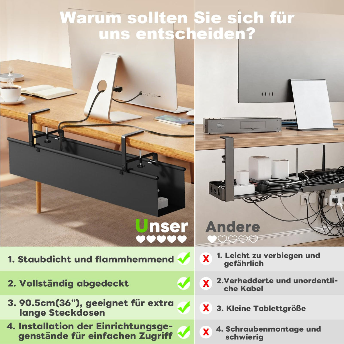 Dayacoco Kabelorganisation · Schwarz