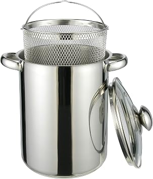 Haushalt International Nudeltopf & Spargeltopf hoch (Kochtopf 4 Liter, mit Sieb und Deckel) - Pastatopf mit Siebeinsatz, Hoher Kochtopf, ideal als Spargel Topf oder Spaghetti Kochtopf