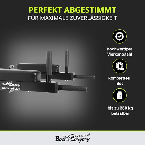 Bad Company Dip-Station zur Wandmontage I Dips-Barren zur Anbringung an der Wand für das Homegym I Parallettes I BCA-46
