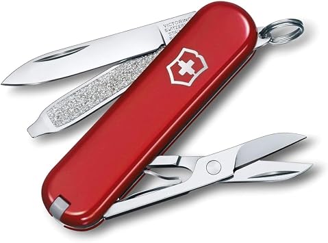 Victorinox Schweizer Taschenmesser, Klein, Classic SD, Multitool, Swiss Army Knife, Geschenk, 7 Funktionen, Klinge, Nagelfeile