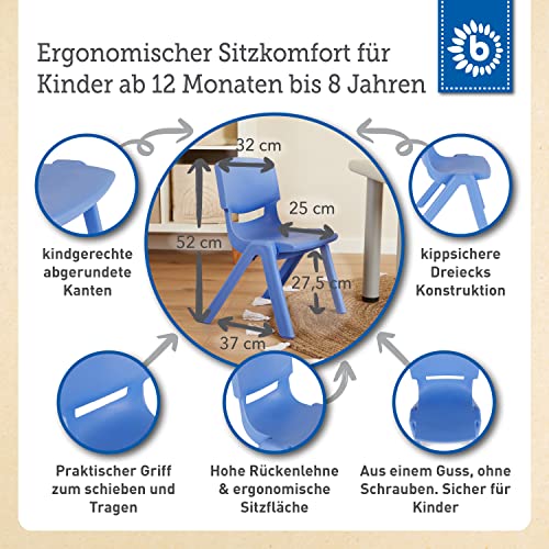 Bieco Kinderstuhl ab 1 jahr bis 80 kg belastbar stapelbar | drinnen draußen gartenstuhl kinder stuhl kinderzimmer klappstuhl ab 3 jahre ab 2 jahre stuhl kinder hocker plastik kindersessel kleinkind