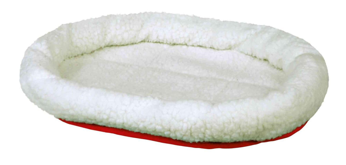 Trixie 28631 Kuschelbett, 47 × 38 cm, wollweiß/rot