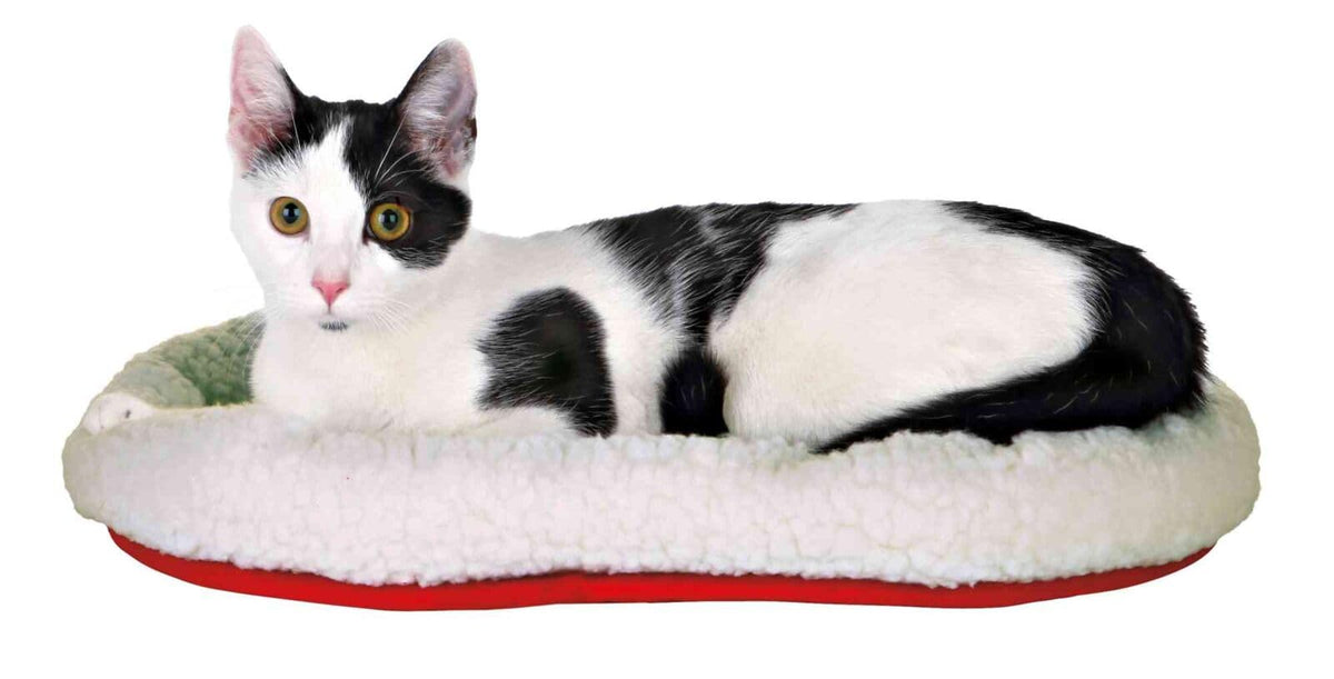 Trixie 28631 Kuschelbett, 47 × 38 cm, wollweiß/rot