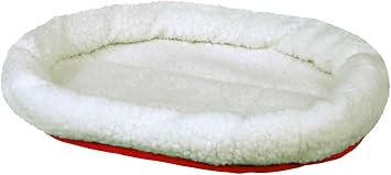 Trixie 28631 Kuschelbett, 47 × 38 cm, wollweiß/rot