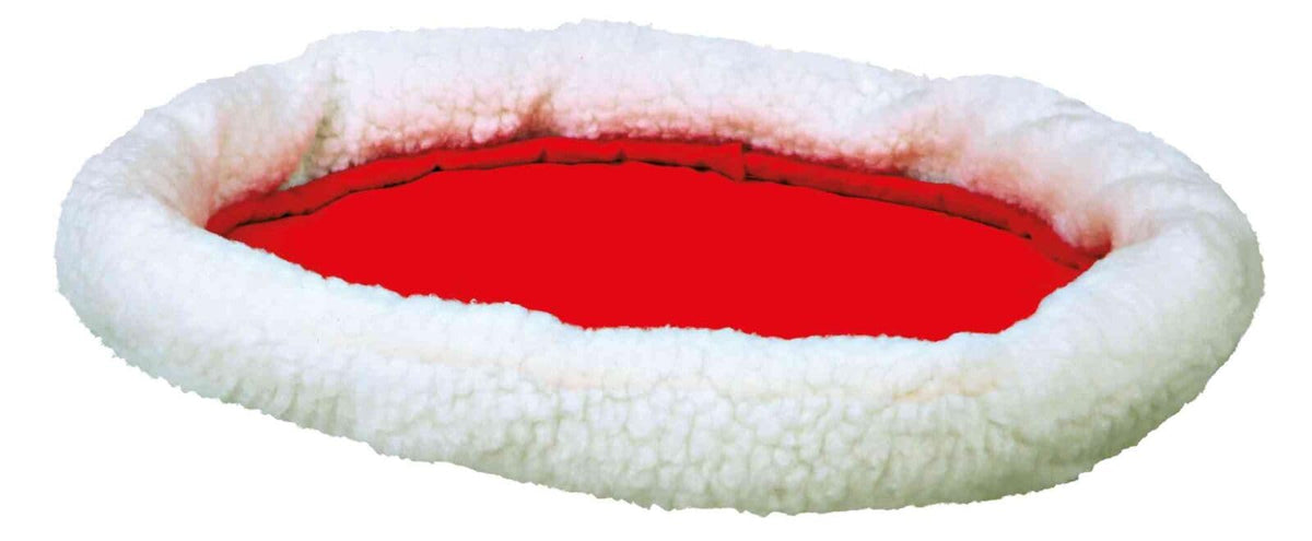 Trixie 28631 Kuschelbett, 47 × 38 cm, wollweiß/rot