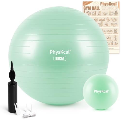 PhysKcal 55/65/75/85cm Gymnastikball Set, ergonomischer Sitzball für Büro