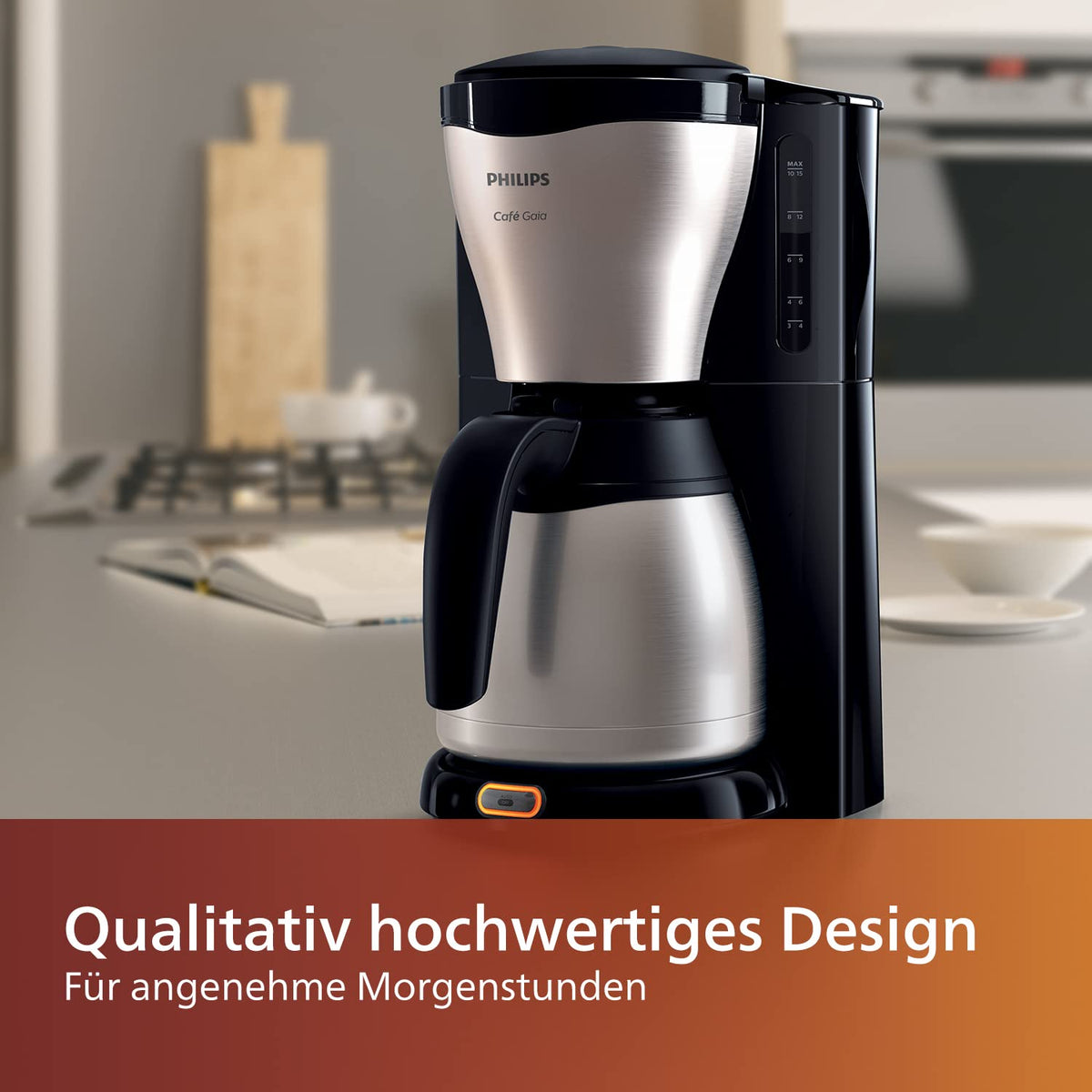PHILIPS Filterkaffeemaschine Daily, Schwarz, 1,2 L Fassungsvermögen