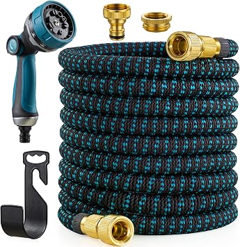 Gartenschlauch 15m Flexibel Wasserschlauch mit 10-Funktionen-Düse