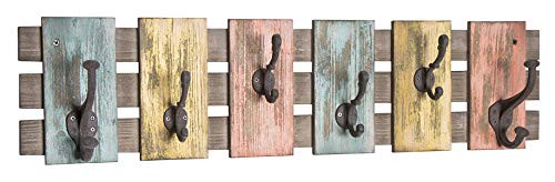 HAKU Wandgarderobe, Braun, Massivholz - Maße: B 81 x H 20 x T 11 cm, Style: Industrial