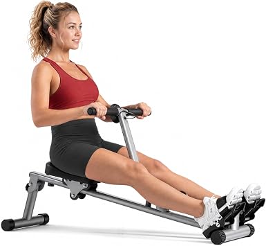 Sunny Health & Fitness Smart Kompaktes Hydraulisches Rudergerät, 12 Stufen