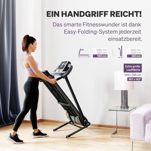 Sportstech F10 Laufband für Zuhause klappbar + Selbstschmiersystem