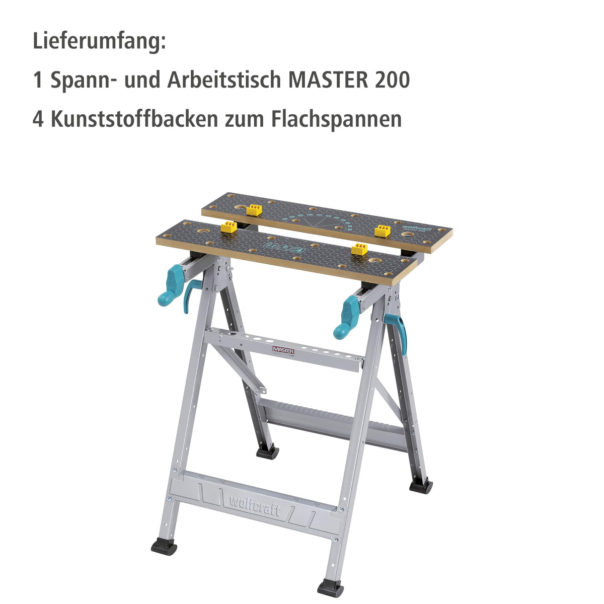 wolfcraft Master 200 Spann- & Werktisch - Klappbarer Spanntisch 180 kg
