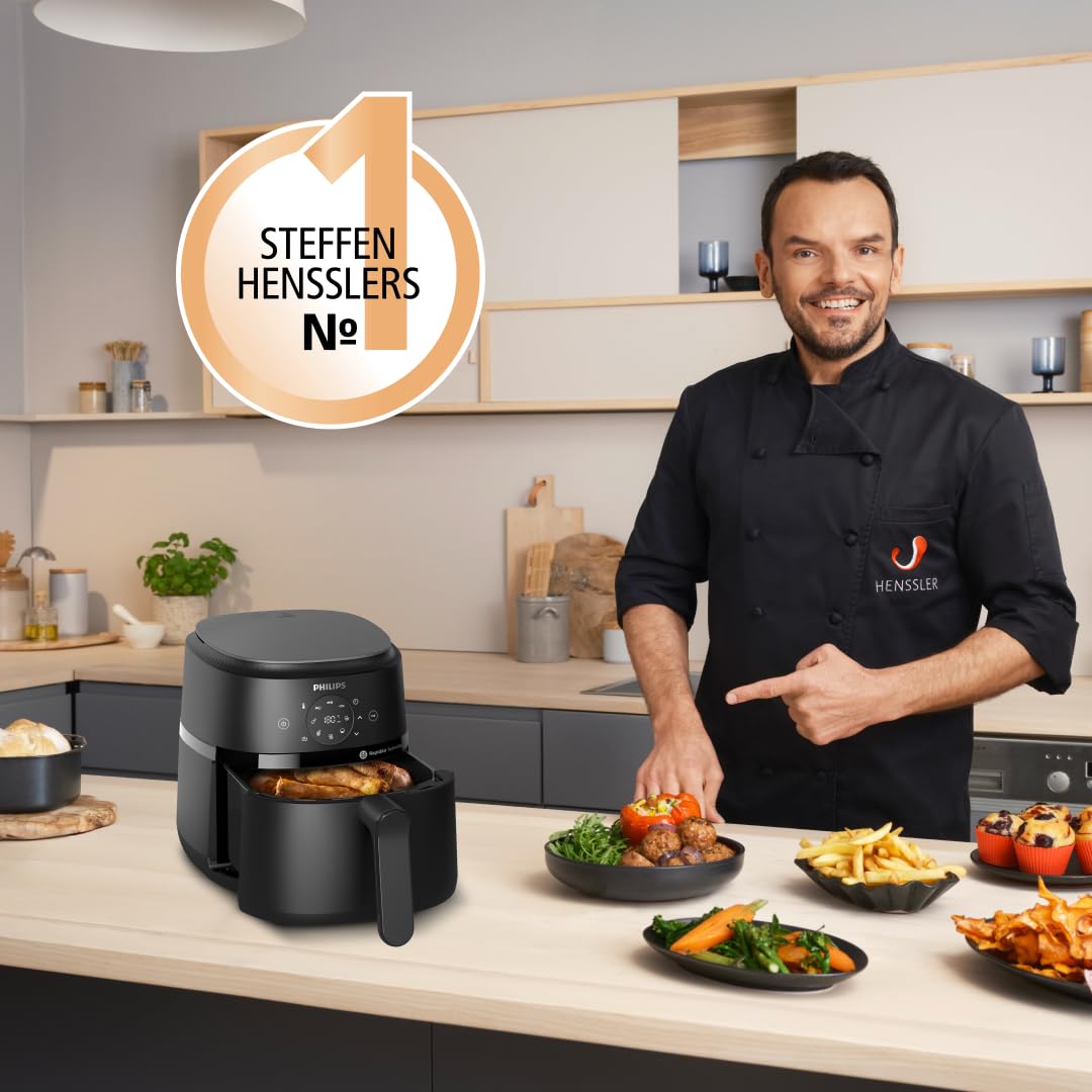 Philips Airfryer 2000 Serie Heißluftfritteuse, Schwarz, 4,2L