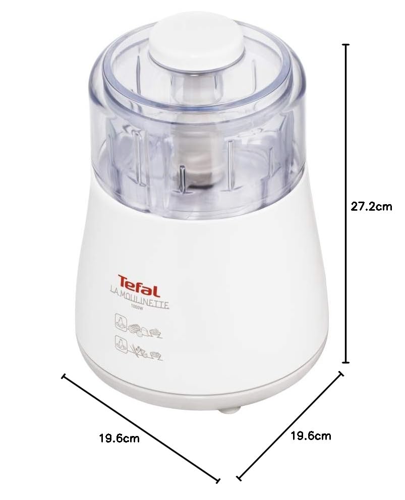 Tefal La Moulinette, Elektrischer Zerkleinerer, 1000 Watt, 500 ml, Kabelverstaufach, 4 Funktionen: Zerkleinern, Mixen, Mischen, Mahlen, DPA130