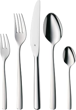 WMF Boston Besteckset 30-teilig für 6 Personen – Cromargan Edelstahl 18/10, poliert und rostfrei, spülmaschinenfest, Monobloc-Messer mit langlebiger Schärfe, elegantes Essbesteck für Alltag und Gäste