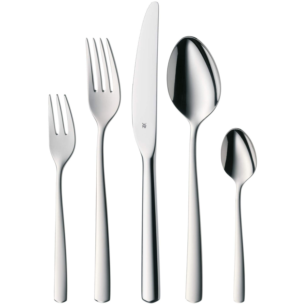 WMF Boston Besteckset 30-teilig für 6 Personen – Cromargan Edelstahl 18/10, poliert und rostfrei, spülmaschinenfest, Monobloc-Messer mit langlebiger Schärfe, elegantes Essbesteck für Alltag und Gäste