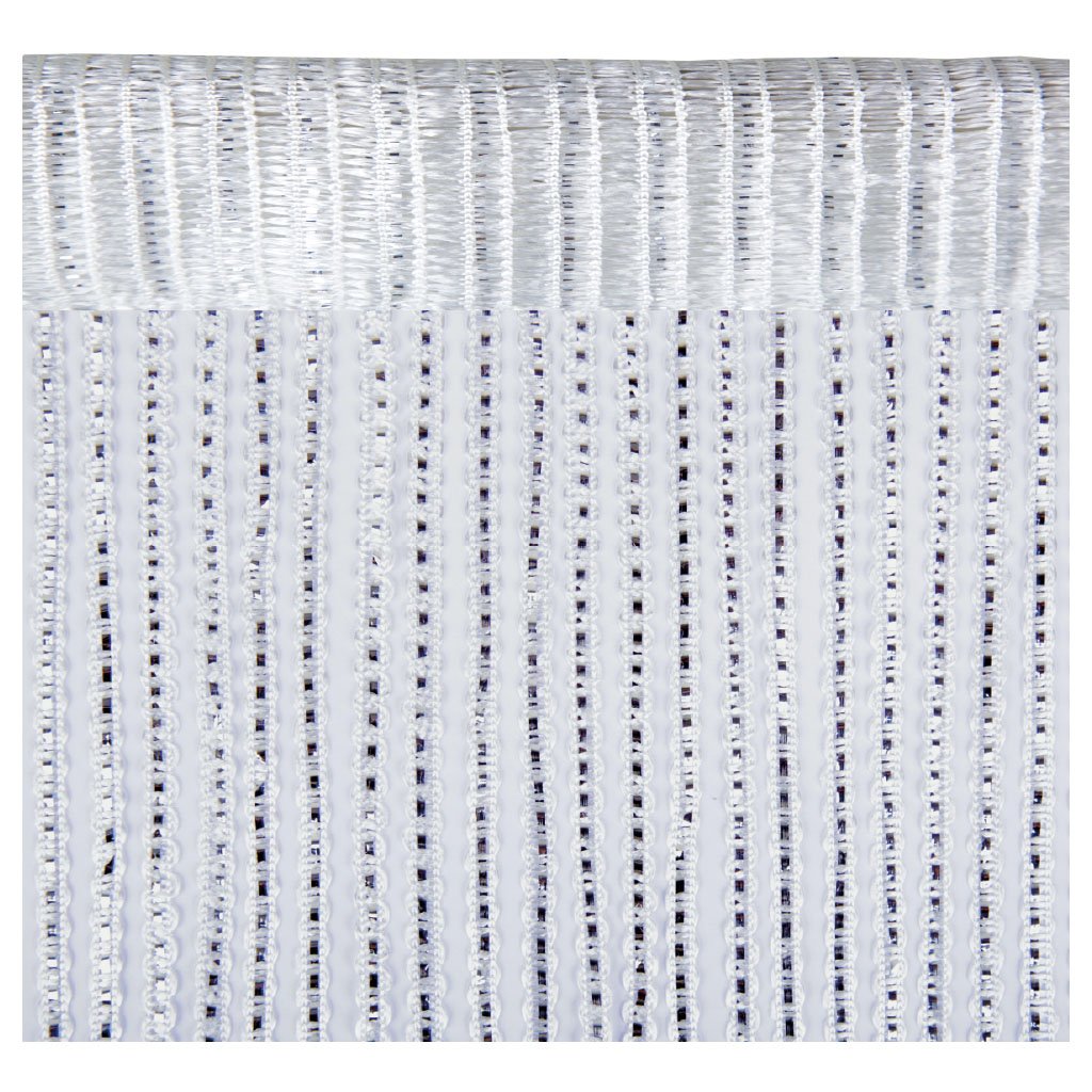 Bestlivings Fadenvorhang mit Stangendurchzug, Gardine in Lurex-Optik, Dekoartikel in vielen Farben und Größen (weiß - perlweiß / 140x250 cm)