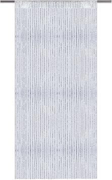 Bestlivings Fadenvorhang mit Stangendurchzug, Gardine in Lurex-Optik, Dekoartikel in vielen Farben und Größen (weiß - perlweiß / 140x250 cm)