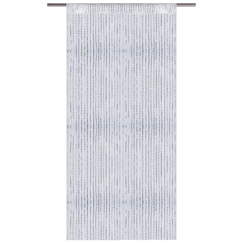 Bestlivings Fadenvorhang mit Stangendurchzug, Gardine in Lurex-Optik, Dekoartikel in vielen Farben und Größen (weiß - perlweiß / 140x250 cm)