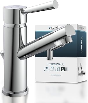SCHÜTTE Waschtischarmatur Cornwall, Chrom, Badarmatur, Hochdruck