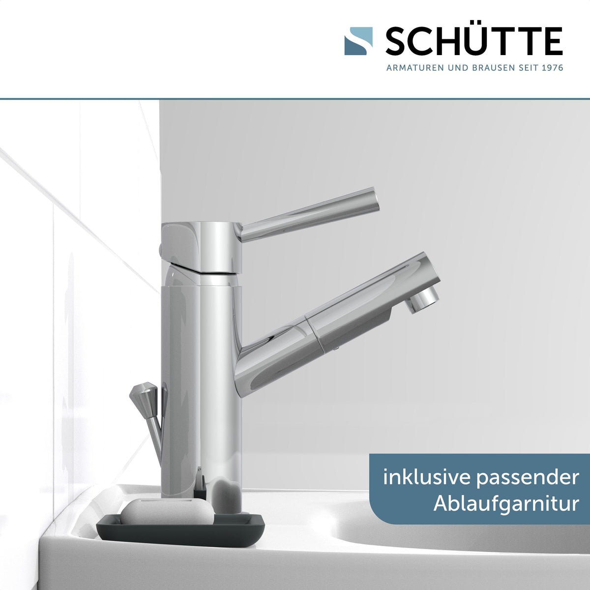 SCHÜTTE Waschtischarmatur Cornwall, Chrom, Badarmatur, Hochdruck