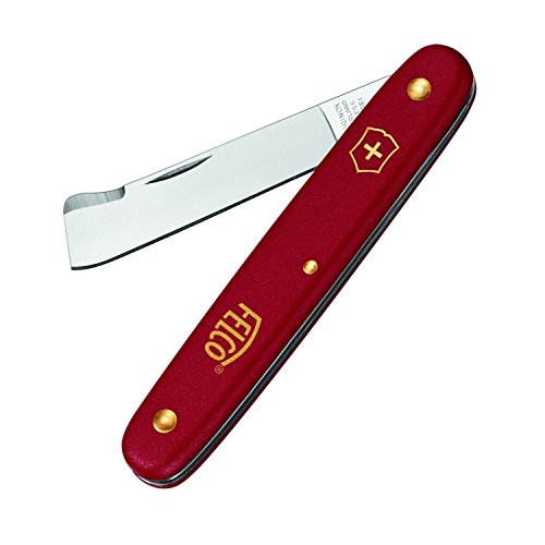 FELCO 3.90 20 Okulier- / Schneidmesser (Rosenokuliermesser 10 cm, Messer für Rechtshänder, Multifunktionsmesser, mit Rindenheber, Klinge Edelstahl)