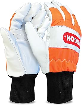 Oregon Kettensägen-Schutzhandschuhe aus Leder mit Linkshandschutz, Größe 9