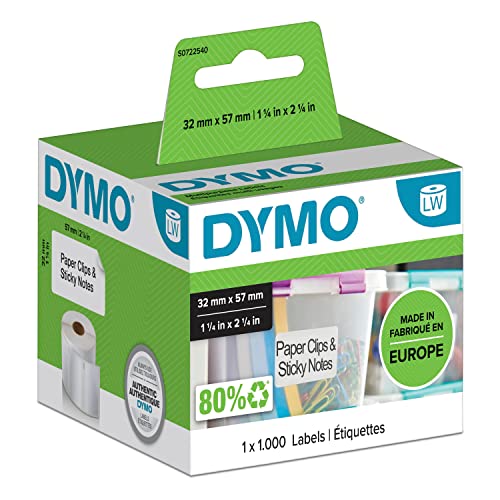 DYMO Original LabelWriter Mehrzwecketiketten | 57 mm x 32 mm | Rolle mit 1.000 leicht ablösbaren Etiketten | selbstklebend | für LabelWriter Etikettendrucker und Beschriftungsgerät