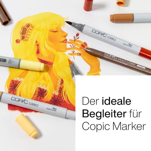 COPIC Multiliner Set, Sepia, 4 Fineliner in verschiedenen Strichstärken, Zeichen Stifte mit einer feinen Spitze und wasserbeständiger Pigmenttinte