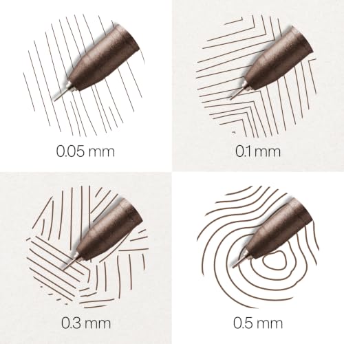 COPIC Multiliner Set, Sepia, 4 Fineliner in verschiedenen Strichstärken, Zeichen Stifte mit einer feinen Spitze und wasserbeständiger Pigmenttinte