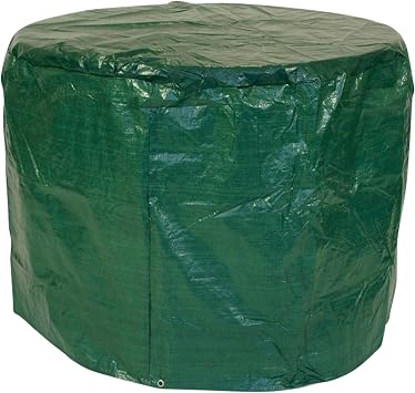 DEGAMO Schutzhülle für Gartentische und kleine Garnituren bis 125cm Durchmesser, Material: PE dunkelgrün