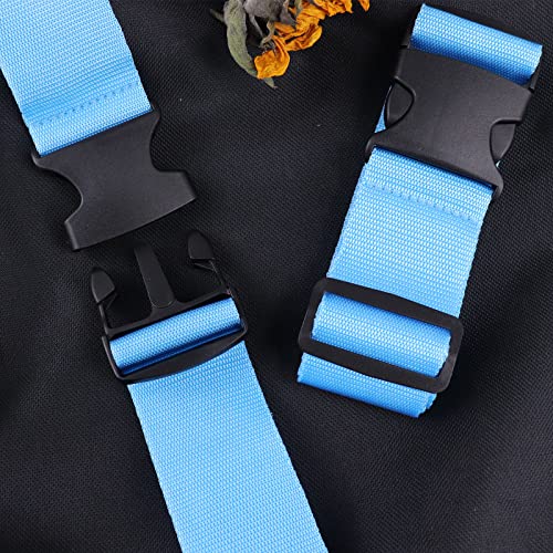 Koffergurt Set, gepäckband, kofferbänder, koffergurte Personalisierte Identifikation Verstellbare Rutschfestes Reisezube (Blau, 2 Stück Set)