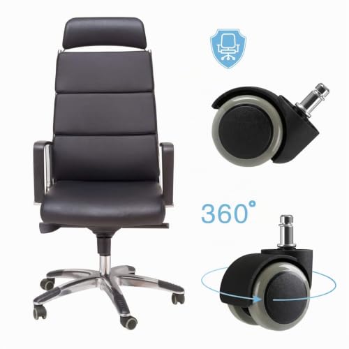 LIHAO 5X Hartbodenrollen Drehstuhlrollen 10mm / 50mm Bürostuhlrollen Rollenset für Bürostuhl,Grau