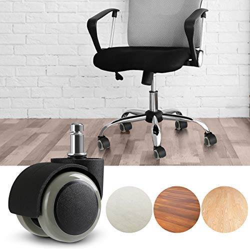 LIHAO 5X Hartbodenrollen Drehstuhlrollen 10mm / 50mm Bürostuhlrollen Rollenset für Bürostuhl,Grau