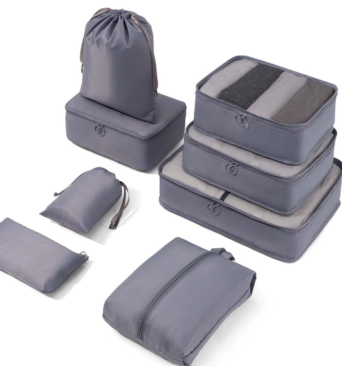 Meowoo 8-teiliges Kofferorganizer-Set mit Packwürfeln und Schuhbeutel