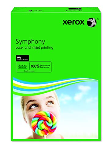 Xerox 003R93951 farbiges Druckerpapier Kopierpapier Symphony intensiv Din A4, 80 g/m², 500 Blatt pro Pack, dunkelgrün