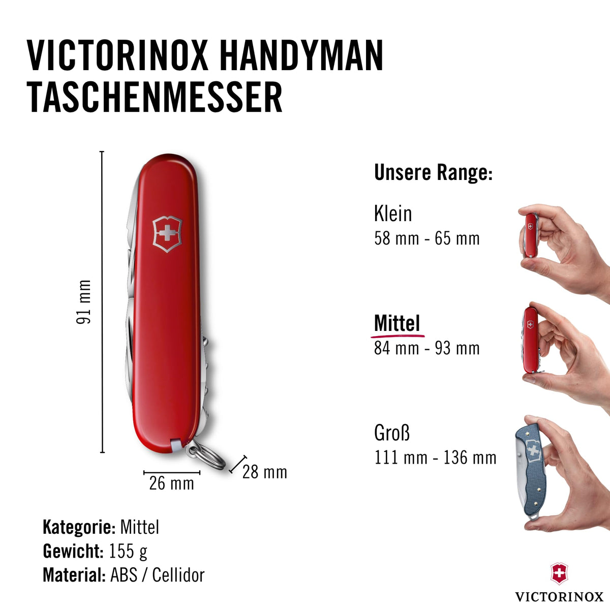 Victorinox Handyman Schweizer Taschenmesser, Multitool, 24 Funktionen, Rot