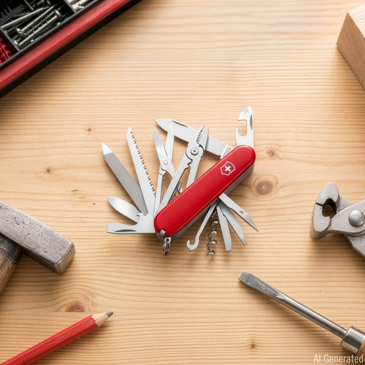 Victorinox Handyman Schweizer Taschenmesser, Multitool, 24 Funktionen, Rot
