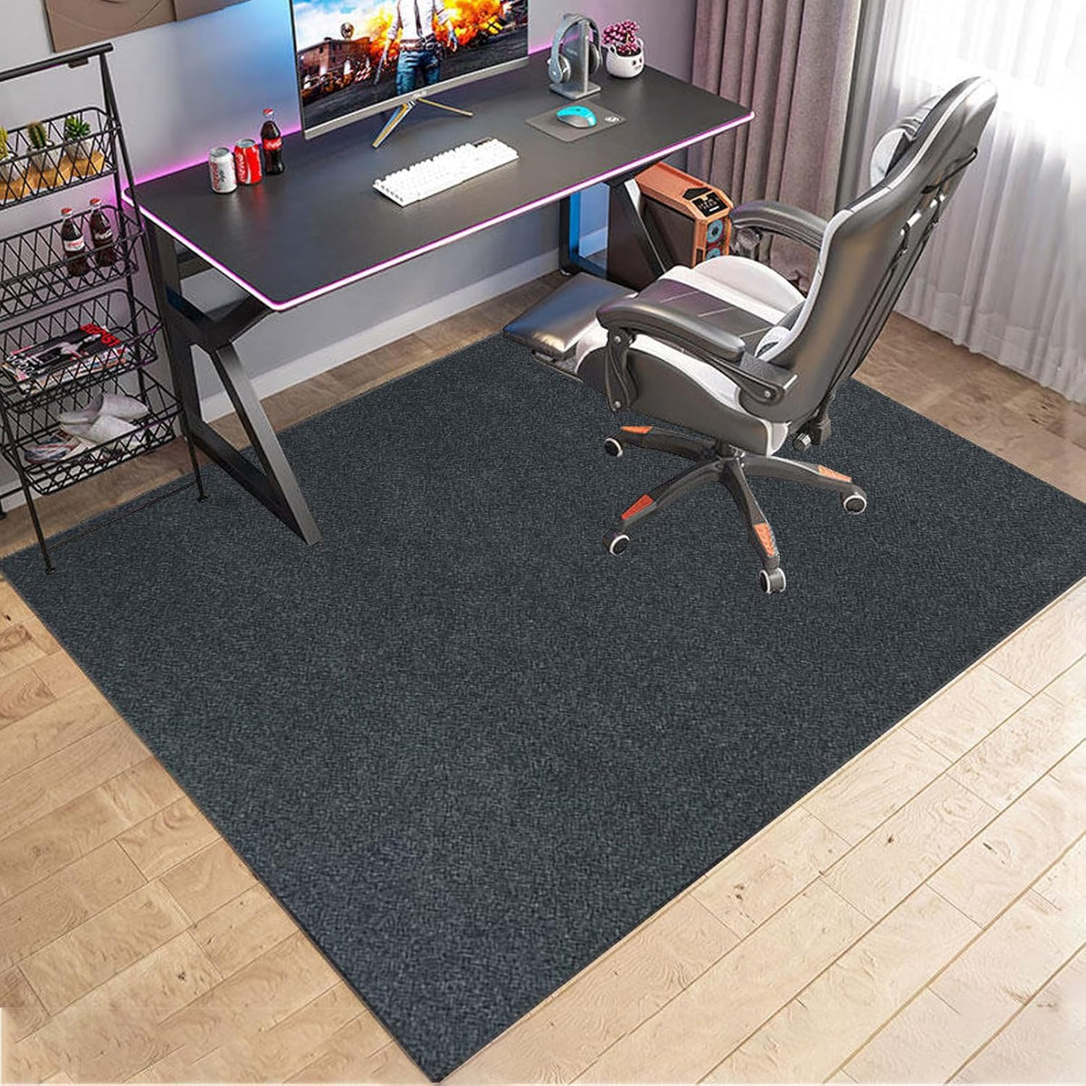 Bodenschutzmatte für Hartböden 120 x 160 cm Schreibtischstuhl Unterlage | Bodenschutzmatten Gaming | Computerstuhl Teppiche | Teppich Bürostuhl matten für Laminat | Parkett | Kratzfest rutschfest