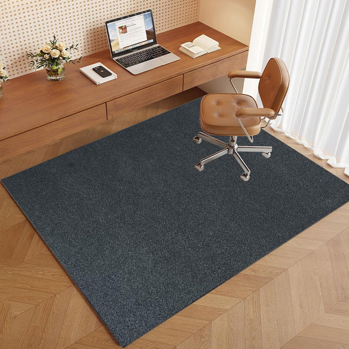 Bodenschutzmatte für Hartböden 120 x 160 cm Schreibtischstuhl Unterlage | Bodenschutzmatten Gaming | Computerstuhl Teppiche | Teppich Bürostuhl matten für Laminat | Parkett | Kratzfest rutschfest