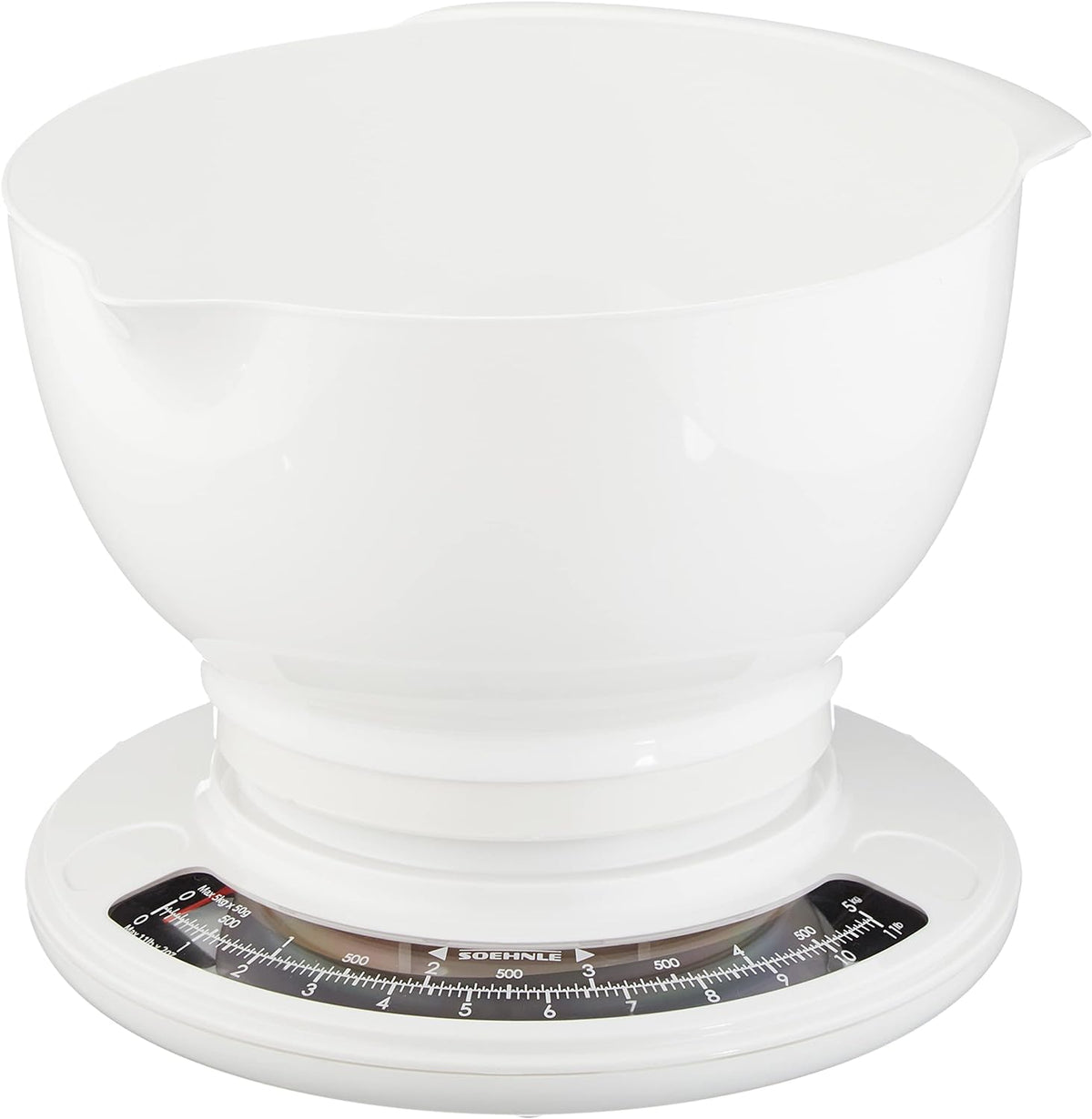 Soehnle Analoge Küchenwaage Culina Pro, mit 2,5l Rührschüssel, weiß/schwarz