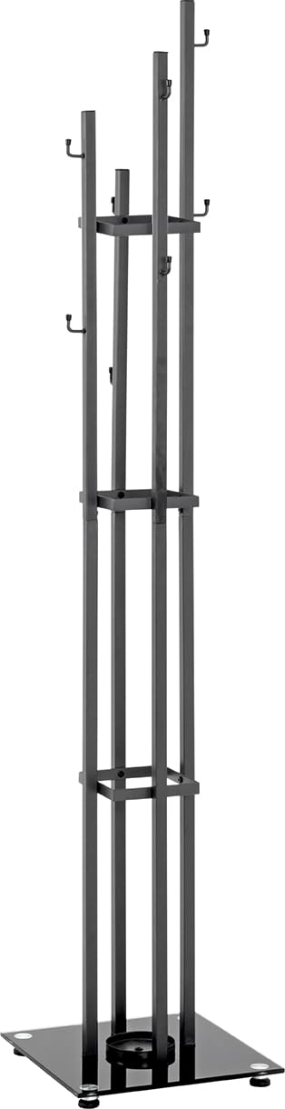 HAKU Garderobenständer anthrazit, schwarz, Metall, Sicherheitsglas 8 mm Kleiderständer - Maße: B 35 x H 183 x T 35 cm, Style: Modern