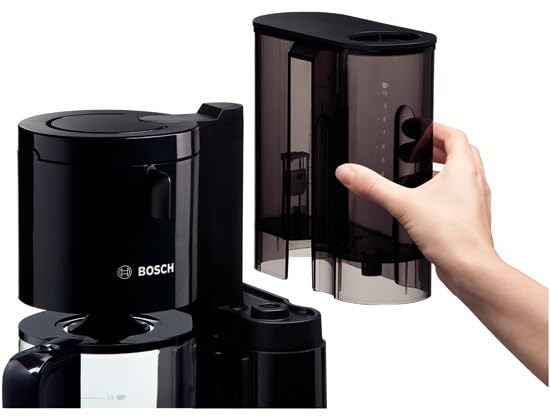 Bosch Filterkaffeemaschine Styline TKA8013, Aroma Sensor, Aromaschutz-Glaskanne 1,25 L, für 10-15 Tassen, Abschaltautomatik, Entkalkungssystem, Tropfstopp, Filterträger schwenkbar, 1160 W, schwarz