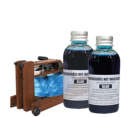 Rudergerät Tankwasserfarbe Jahrespackung Blau 2 x 55ml mit Handschuhe um Flecken ihre Haut zu verhindern fur Wasserrudergerätetanks wie EIN Water Rower.