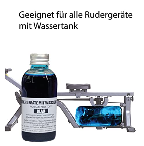 Rudergerät Tankwasserfarbe Jahrespackung Blau 2 x 55ml mit Handschuhe um Flecken ihre Haut zu verhindern fur Wasserrudergerätetanks wie EIN Water Rower.