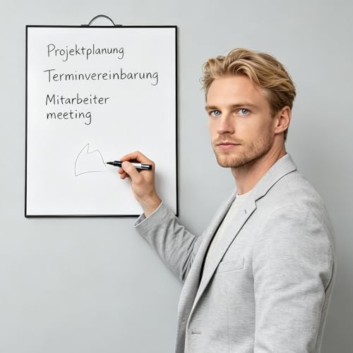 Whiteboard Magnetisch Magnettafeln Weiß 40 x 30 cm Magnet Wandtafel, mit 4 Whiteboard Stifte, 1 Magnete and 1 White Board Radiergummi, für Schule, Haus und Büro