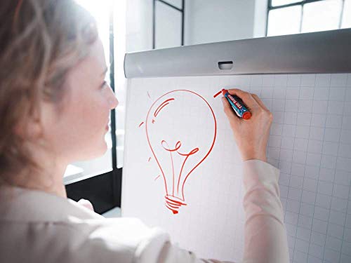edding 383 Flipchart-Marker - 4er-Set - schwarz, rot, blau, grün - Keilspitze 1-5 mm - Stift zum Schreiben, Zeichnen und Markieren auf Flipcharts - Tinte schlägt nicht durch Papier -trocknet nicht aus