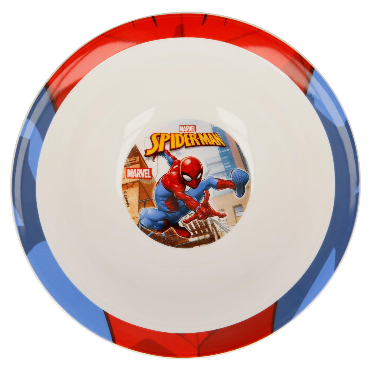 STOR Kinder Geschirrset Spider-Man - Keramik Teller, Schüssel und Tasse - Komplettes Essgeschirr in Geschenkbox für Kinder